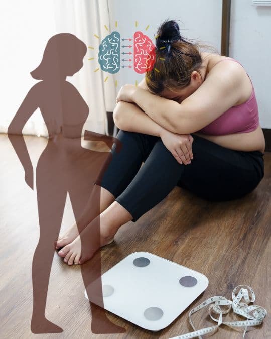 Mujer en sesión online de Hipno-Banda Gástrica con Svit Bytka, como parte de los servicios de gestión emocional. Hipnosis para adelgazar desde el subconsciente, transformando la relación con la comida y el cuerpo.