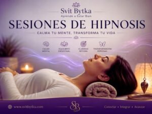 Sesión de hipnosis con Svit Bytka, acompañamiento individual para regulación emociones, reducir ansiedad y facilitar cambios profundos desde el subconsciente