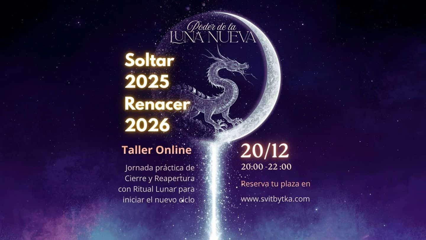 Soltar 2025 – Renacer 2026 | Ritual Luna La Jornada Cierre y Reapertura 2026 es un ritual emocional diseñado para liberar el peso del 2025 y abrir un nuevo ciclo bajo la energía fértil de la Luna Nueva.