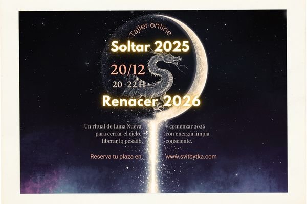 Soltar 2025 – Renacer 2026 | Ritual Luna La Jornada Cierre y Reapertura 2026 es un ritual emocional diseñado para liberar el peso del 2025 y abrir un nuevo ciclo bajo la energía fértil de la Luna Nueva.