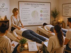 Curso BioTacto Fascial con formación práctica de percepción fascial consciente, anatomía corporal, movilidad integrada y regulación corporal guiada por Svit Bytka dentro del recorrido BioTacto Sensorial.