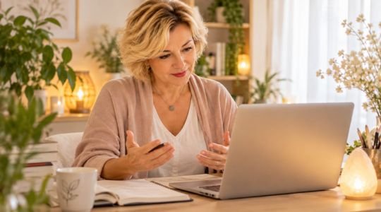 Svit Bytka en una sesión intensiva de claridad emocional online para el bienestar emocional, ofreciendo acompañamiento personalizado desde su despacho.